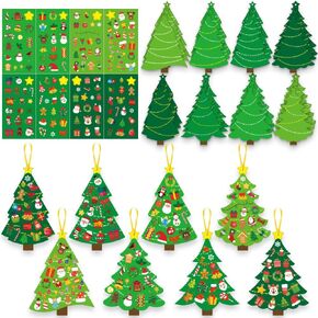 Treayes DIY Christmas Tree Craft Kit for Kids, Holiday Arts and Crafts Activity, Xmas Party Favors, Gifts for Toddlers Boys Girls, Classroom Decorations Supplies in Kuwait