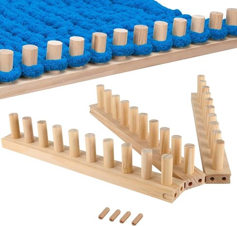 Teyeto Chunky 46' Blanket Loom Knitting Kit for Adults - Wooden Weaving Loom with Premium Yarn - Complete DIY Set for Hand Knitting Large Chunky Blankets, Throws & Decor in Saudi Arabia