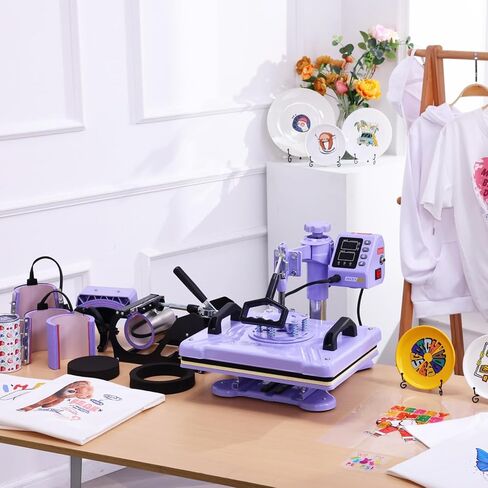 15x12 Heat Press Machine 8-in-1, Sublimation Combo with 9/11/12/17OZ Tumbler Press, Swing Away Shirt Press Machine, Heat Transfer for T-Shirt/Tumbler/Bag/Hats/Cap (12x15) in Saudi Arabia
