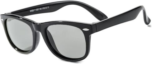 Flexible Kids Sunglasses Polarized Unbreakable Toddler Sun Glasses for Baby Boys and Girls Stylish 100% UVA/UVB Protection with Case, Age 2-8(Black) in Saudi Arabia