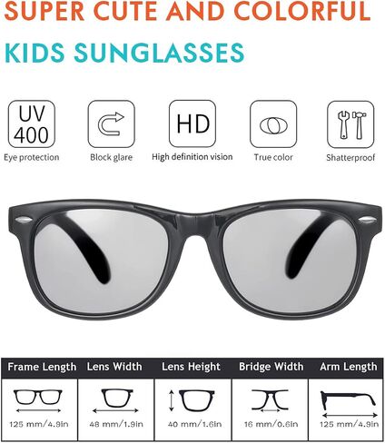 Flexible Kids Sunglasses Polarized Unbreakable Toddler Sun Glasses for Baby Boys and Girls Stylish 100% UVA/UVB Protection with Case, Age 2-8(Black) in Saudi Arabia