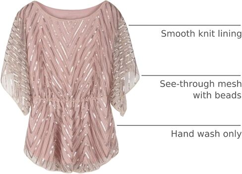 PrettyGuide Women's Sequin Blouse Tops Sparkly Beaded Evening Formal Party Dressy Tops in Saudi Arabia