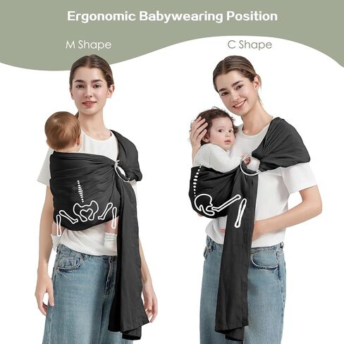 Baby Ring Sling Wrap, Lightweight Baby Carrier Sling Toddler Sling, Cotton Infants Wraps Carrier (7-35 lbs) for Toddlers, Cream in Saudi Arabia