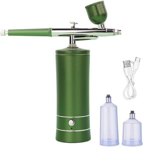 Airbrush-Kit Air Brush Kit With Airbrush Compressor Nail Charms Wireless Air Brush for Barber, Nail Art, Cake Decor, Makeup, Model Painting (A-Pink) in Saudi Arabia