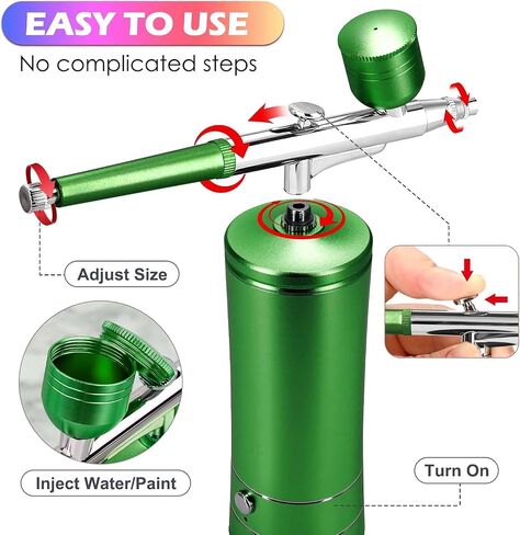 Airbrush-Kit Air Brush Kit With Airbrush Compressor Nail Charms Wireless Air Brush for Barber, Nail Art, Cake Decor, Makeup, Model Painting (A-Pink) in Saudi Arabia