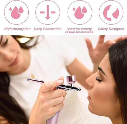 Airbrush-Kit Air Brush Kit With Airbrush Compressor Nail Charms Wireless Air Brush for Barber, Nail Art, Cake Decor, Makeup, Model Painting (A-Pink) in Saudi Arabia