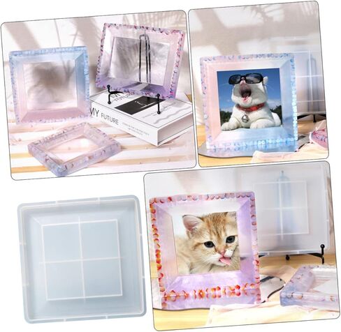 قوالب إطار صور سيليكون إبداعية للحرف اليدوية، قوالب إيبوكسي متعددة الاستخدامات لإطارات صور فريدة من نوعها للأعمال اليدوية والديكور المنزلي، مرونة عالية الشفافية in Kuwait