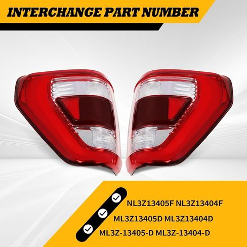 Tail Lights Assembly Chrome Full w/Blind Spot Compatible with 2021 2022 2023 (F-Series) 150 Rear Brake Lamps Taillights ML3Z13404D ML3Z13405D in Saudi Arabia