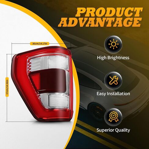 Tail Lights Assembly Chrome Full w/Blind Spot Compatible with 2021 2022 2023 (F-Series) 150 Rear Brake Lamps Taillights ML3Z13404D ML3Z13405D in Saudi Arabia