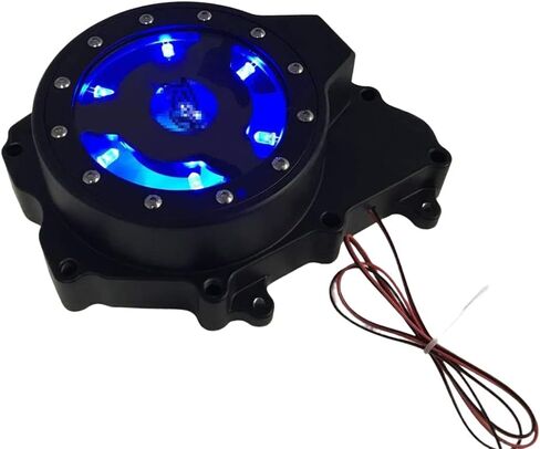 SKULL PIVOT - غطاء المحرك الثابت باللون الأزرق LED الأسود "R6" مع حشية انظر من خلال غطاء المولد متوافق مع دراجة نارية Yamah 2003-2006 YZF-R6 2006 YZF-R6S in Kuwait