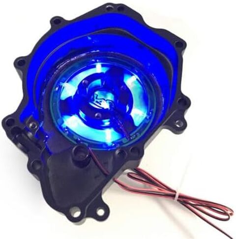 SKULL PIVOT - غطاء المحرك الثابت باللون الأزرق LED الأسود "R6" مع حشية انظر من خلال غطاء المولد متوافق مع دراجة نارية Yamah 2003-2006 YZF-R6 2006 YZF-R6S in Kuwait