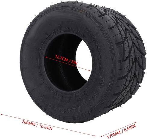 Keenso Tires, Tire Car Tires Motorcycle Tire Go Kart Rear Wheel Tire Tubeless Rain Rubber for ATV UTV Quad Bike 11x7.10 5 5in Dia in Saudi Arabia