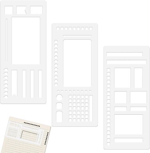 3Pcs Journal Stencil Set, Reusable Planner Stencils Templates Create Custom Weekly & Monthly Layouts for Dot Grid Journals, Enhanced Efficiency for Planning & Journaling Enthusiasts in Saudi Arabia