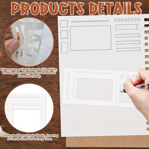 3Pcs Journal Stencil Set, Reusable Planner Stencils Templates Create Custom Weekly & Monthly Layouts for Dot Grid Journals, Enhanced Efficiency for Planning & Journaling Enthusiasts in Saudi Arabia