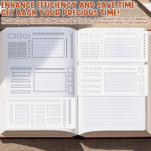 3Pcs Journal Stencil Set, Reusable Planner Stencils Templates Create Custom Weekly & Monthly Layouts for Dot Grid Journals, Enhanced Efficiency for Planning & Journaling Enthusiasts in Saudi Arabia