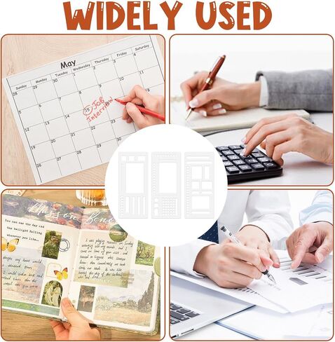 3Pcs Journal Stencil Set, Reusable Planner Stencils Templates Create Custom Weekly & Monthly Layouts for Dot Grid Journals, Enhanced Efficiency for Planning & Journaling Enthusiasts in Saudi Arabia