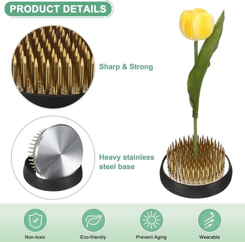 M METERXITY 6-Pack Flower Frog 1.97" Round Copper Floral Arranger Pins Ikebana Holder W Rubber Base for Flower Arrangements/Craft Plant/Home Decor, Floral Kenzan Fixed Tool [1.1cm Pins] in Saudi Arabia