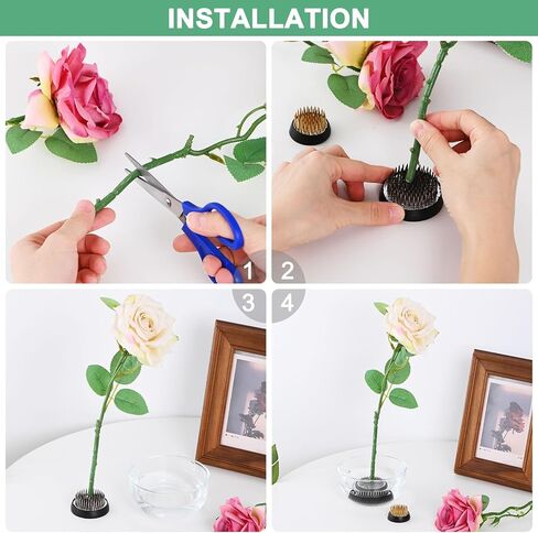 M METERXITY 6-Pack Flower Frog 1.97" Round Copper Floral Arranger Pins Ikebana Holder W Rubber Base for Flower Arrangements/Craft Plant/Home Decor, Floral Kenzan Fixed Tool [1.1cm Pins] in Saudi Arabia