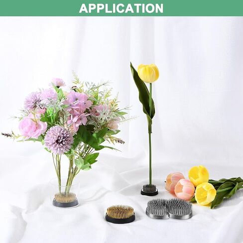 M METERXITY 6-Pack Flower Frog 1.97" Round Copper Floral Arranger Pins Ikebana Holder W Rubber Base for Flower Arrangements/Craft Plant/Home Decor, Floral Kenzan Fixed Tool [1.1cm Pins] in Saudi Arabia