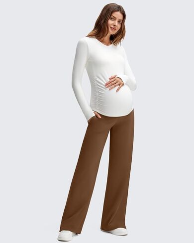 G4Free ShiftReady Maternity Work Pants with Pockets Over The Belly Pregnancy Wide Leg Dress Trousers in Saudi Arabia