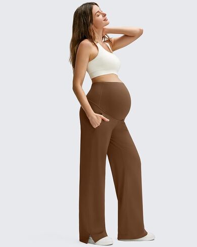 G4Free ShiftReady Maternity Work Pants with Pockets Over The Belly Pregnancy Wide Leg Dress Trousers in Saudi Arabia