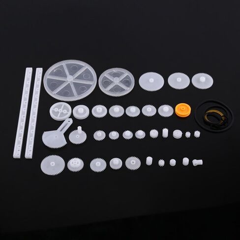 GOTOTOP Plastic Gears Pulley Kits, Durable Plastic Robot Motor DIY Parts Model Building Accessories for Cars Robots Science Projects (60 kinds Gear kit) in Saudi Arabia