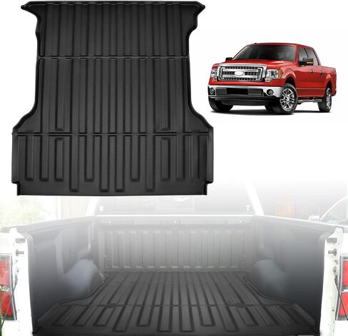 حصيرة سرير الشاحنة تناسب 2004-2014 Ford F150 Accessories 5.5FT، سيارة سوداء متدفقة لجميع الأحوال الجوية حماية TPE شديدة التحمل لسرير السيارة، 2005 2006 2007 2008 2009 2010 2011 2012 2013 in Kuwait