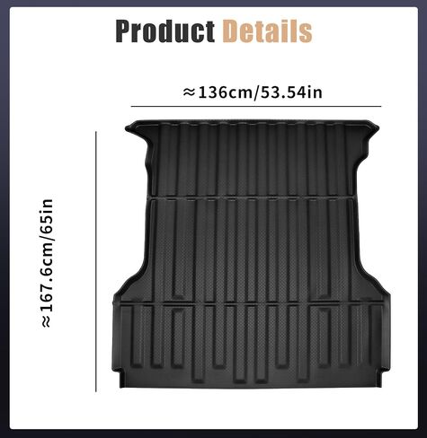 حصيرة سرير الشاحنة تناسب 2004-2014 Ford F150 Accessories 5.5FT، سيارة سوداء متدفقة لجميع الأحوال الجوية حماية TPE شديدة التحمل لسرير السيارة، 2005 2006 2007 2008 2009 2010 2011 2012 2013 in Kuwait