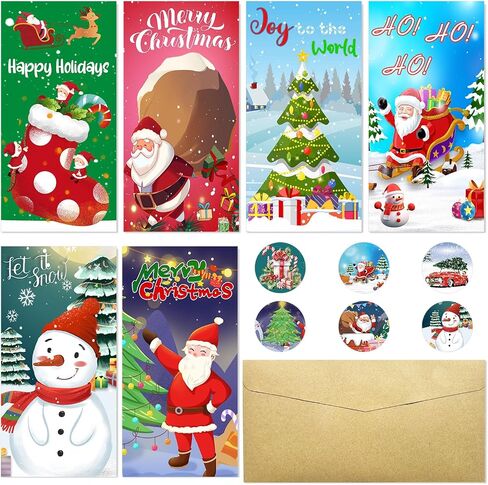 30 Pack Christmas Money Holder for Cash with Envelopes and Stickers, Cash Gift Card Holders, Xmas, New Year, and Holiday Decorations in Saudi Arabia