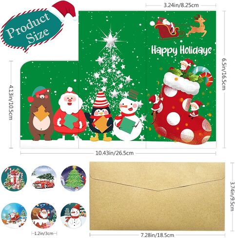 30 Pack Christmas Money Holder for Cash with Envelopes and Stickers, Cash Gift Card Holders, Xmas, New Year, and Holiday Decorations in Saudi Arabia
