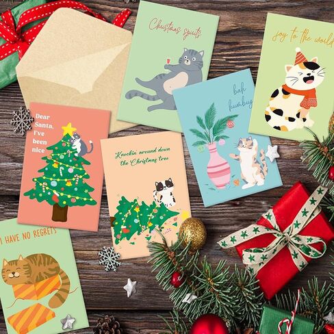 Funny Christmas Cards Bulk Boxed with Envelopes, Set of 24, 12 Assorted Designs Christmas Cards, Humorous Xmas Holiday Cards Set in Saudi Arabia