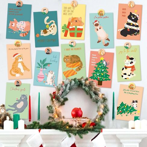 Funny Christmas Cards Bulk Boxed with Envelopes, Set of 24, 12 Assorted Designs Christmas Cards, Humorous Xmas Holiday Cards Set in Saudi Arabia