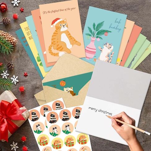 Funny Christmas Cards Bulk Boxed with Envelopes, Set of 24, 12 Assorted Designs Christmas Cards, Humorous Xmas Holiday Cards Set in Saudi Arabia