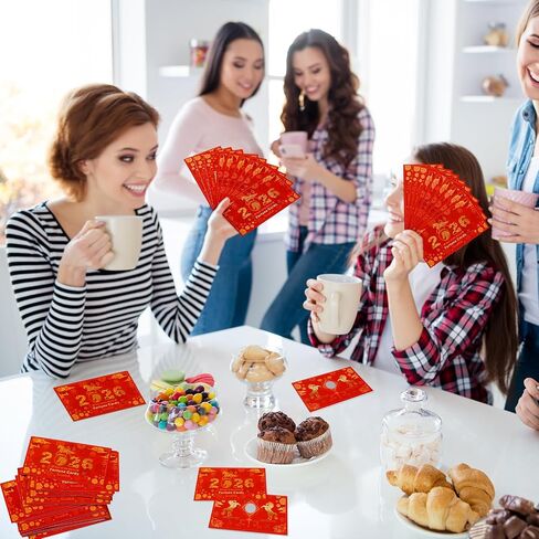 Jetec 40 Counts 2026 Horse Chinese New Year Scratch Off Fortune Cards Party Fortune Games Favors for Lunar New Year's Celebration Office Party Supplies in Saudi Arabia