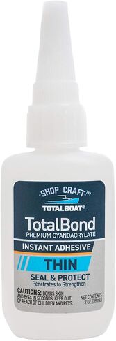 غراء TotalBoat متوسط ​​CA - لاصق غراء TotalBond Cyanoacrylate الفائق للخشب والبلاستيك والزجاج والمعادن والإيبوكسي وإصلاح الشقوق - 2 أونصة in Saudi Arabia