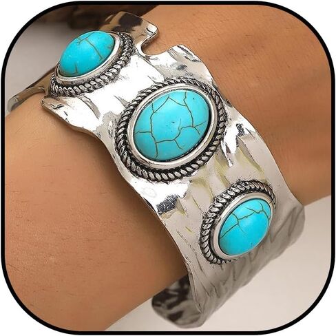 Long tiantian Leather Bracelet for Women Multilayer Turquoise Bead Bracelet Boho Cuff Bracelet Bohemian Pu Leather Wristbands Bangle for Girls Teen in Saudi Arabia