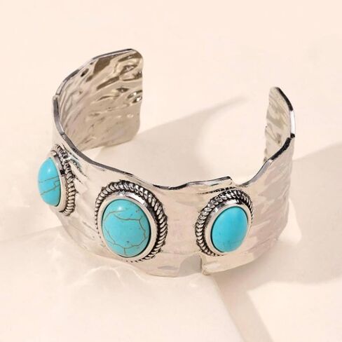 Long tiantian Leather Bracelet for Women Multilayer Turquoise Bead Bracelet Boho Cuff Bracelet Bohemian Pu Leather Wristbands Bangle for Girls Teen in Saudi Arabia