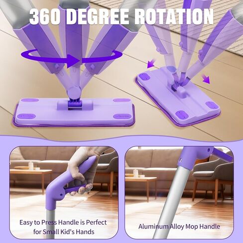 ممسحة رش للأطفال، مجموعة ألعاب تنظيف تعليمية وممتعة للأطفال من مونتيسوري، ممسحة صغيرة حقيقية مع بخاخ ومنصات قابلة للغسل، لعبة التدبير المنزلي للعب التظاهري لعمر 3 سنوات فما فوق، هدية للفتيات والفتيان in Kuwait