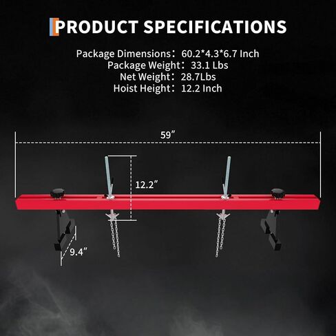 1100 LBS Engine Support Bar Engine Transverse Bar 2 Point Lift Holder with Dual Hooks for Home Garage & Auto Repair Shop in Saudi Arabia
