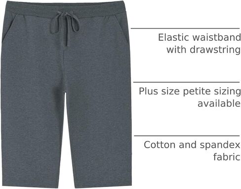 Weintee Women's Plus Size Petite Cotton Capris with Pockets in Saudi Arabia