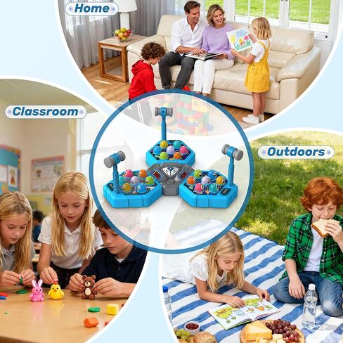 لعبة مولي مكونة من 3 لاعبين للأعمار من 3 سنوات فما فوق، لعبة التعلم المبكر مع أضواء وأصوات، لعبة مطرقة قصف تفاعلية مع 3 أوضاع لعب، مثالية للعائلات التي لديها أطفال متعددون من مختلف الأعمار in Kuwait