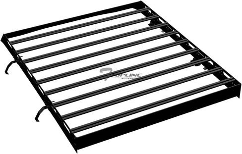 7422445872869 متوافق مع 2022-2023 Rivian R1T إطارات النوافذ المعيارية السوداء حامل السقف وسلة البضائع وحامل الأمتعة مع هدية الرياح in Kuwait