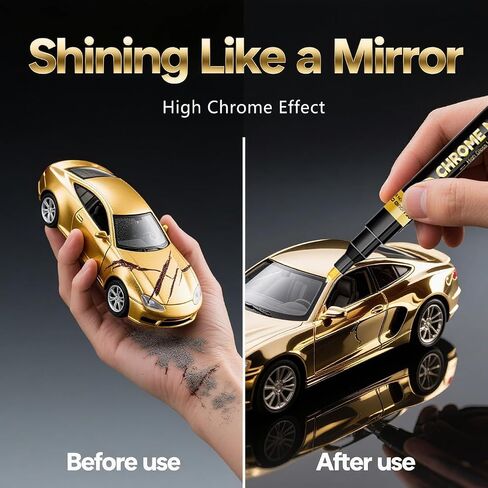 3Pcs Silver Liquid Mirror Chrome Markers, Permanent Reflective Liquid Chrome Paint Pens Set, High Gloss Art Car DIY Model Repair Markers Set for Plastic Metal Glass Ceramic - 0.7mm,1mm & 3mm in Saudi Arabia