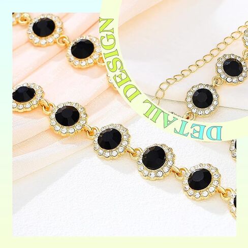 JEAIRTS Multi-color Rhinestone Choker Necklace Sparky Crystal Chokers Glitter Party Prom Necklace Chain Jewelry for Women and Girls in Saudi Arabia