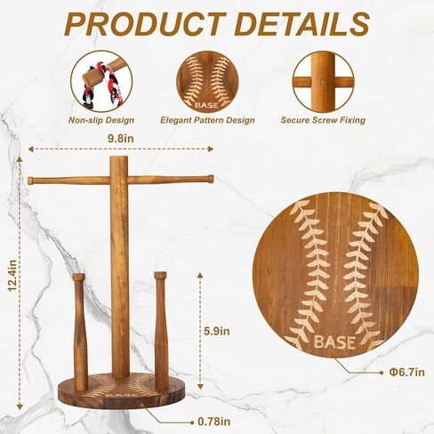 Luscinia Wooden Baseball Softball Drip Necklace Organizer Championship Ring Display Holder Sports Ring Stand Necklace Holder for Players Decor Baseball Jewelry Accessories Display Rack（Rotundity） in Saudi Arabia