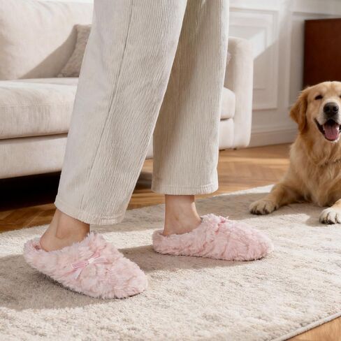 شبشب نسائي رقيق من Tofern، شبشب ناعم من الفانيلا ذو الذاكرة، حذاء منزلي دافئ للغاية ومريح مع نعل كتم مضاد للانزلاق للسيدات والفتيات in Kuwait