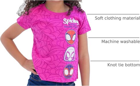 Marvel Ghost-Spider Spidey and His Amazing Friends Little Girls 3 Pack T-Shirts White/Blue/Pink 6 in Saudi Arabia
