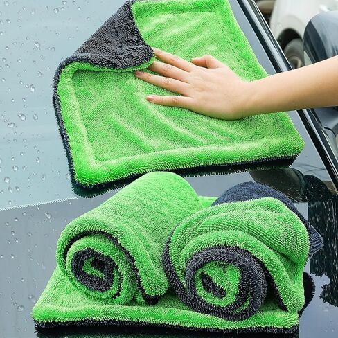 1pcs 30 * 30cm Microfiber Window Cleaning Green Towel Micro Fiber Wash Towels Extra Soft Car Drying Cloth for Car Washing Rags in Saudi Arabia
