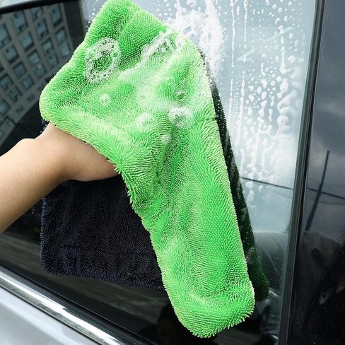 1pcs 30 * 30cm Microfiber Window Cleaning Green Towel Micro Fiber Wash Towels Extra Soft Car Drying Cloth for Car Washing Rags in Saudi Arabia