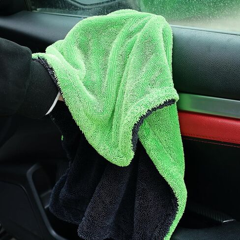 1pcs 30 * 30cm Microfiber Window Cleaning Green Towel Micro Fiber Wash Towels Extra Soft Car Drying Cloth for Car Washing Rags in Saudi Arabia
